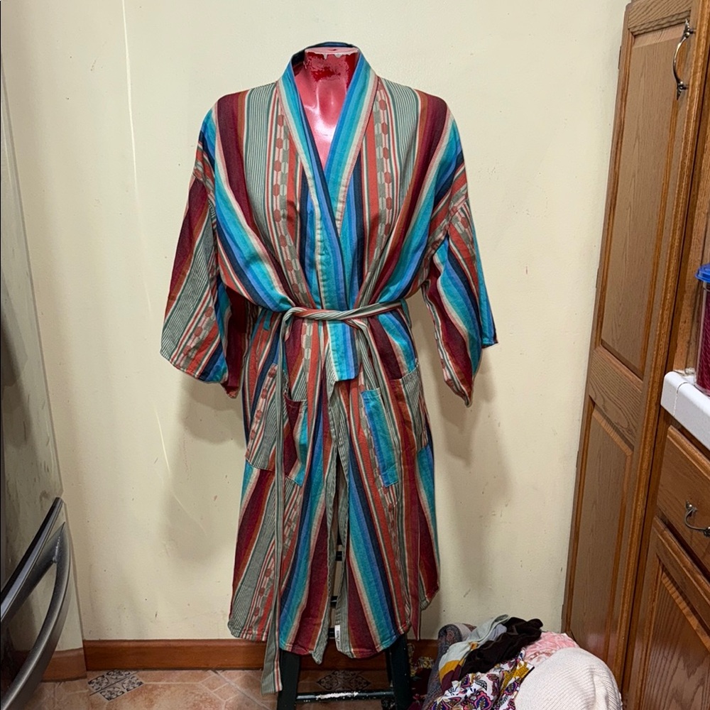 Striped Multicolor Women's Robe